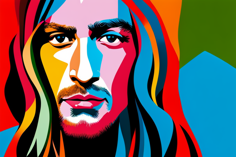 An AI generated image representing "Generate a series of pop art-inspired portraits featuring jesus christ, accentuated with bright colors and bold, graphic patterns, similar to the works of Andy Warhol. "