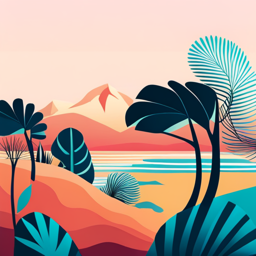 An AI generated image representing "Floral graphic illustration, using minimalist shapes and pastel colours, lines, and a strong summer energy."