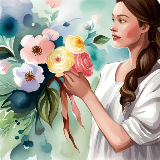 An AI generated image representing "Paint a delicate floral bouquet in soft, pastel colors, using loose, flowing brushstrokes to create a dreamy effect."