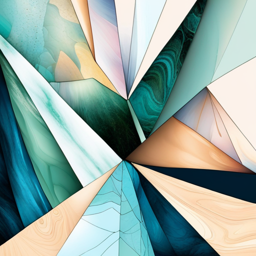 An AI generated image representing "Geometric shapes, marble texture, pastel colours, muted tones. "