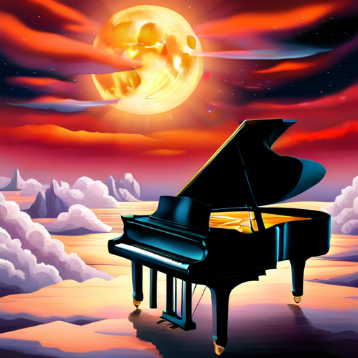 An AI generated image representing "Create a dreamlike scene featuring strange, surreal elements, like a floating piano or a giant, glowing moon."