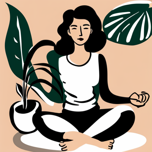 An AI generated image representing "silhouette of happy, peaceful female meditating, line art ink outlines, in style of henri matisse. "
